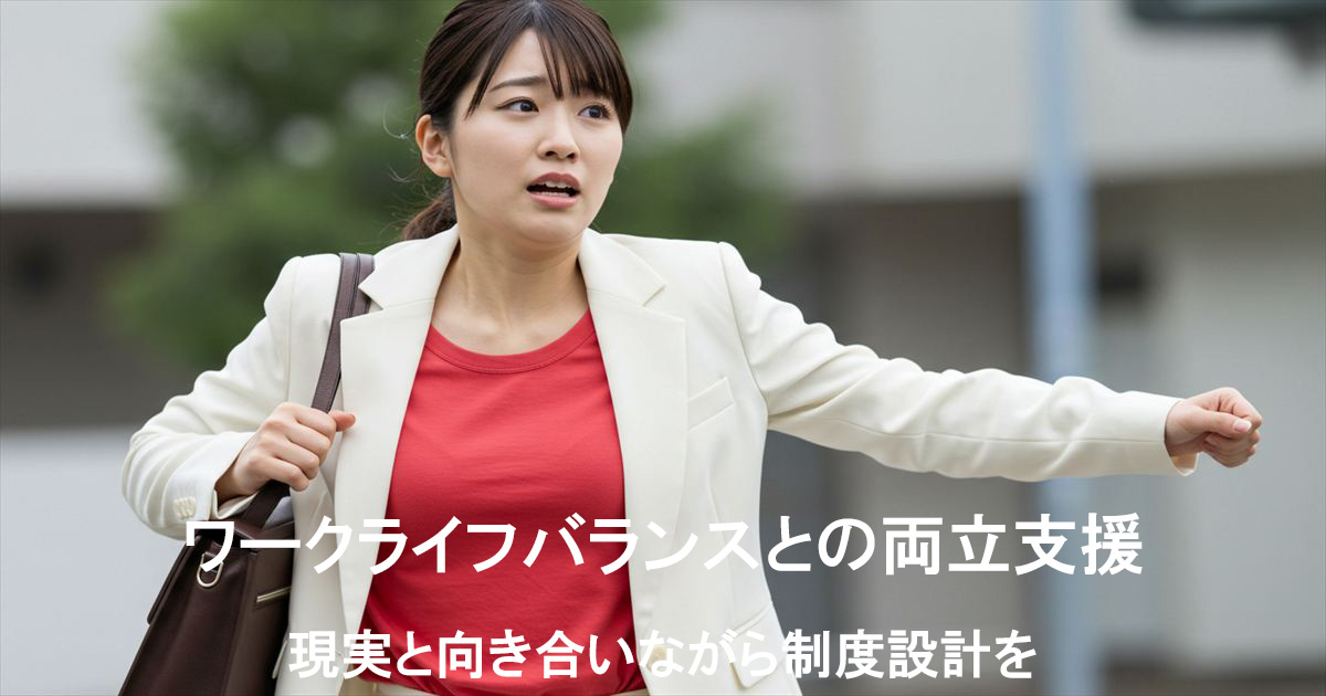 ワークライフバランスとの両立で忙しい女性の様子