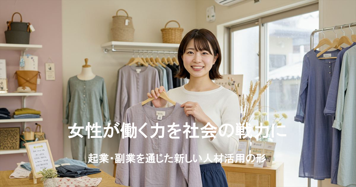 ハンドメイドアパレルのお店を起業した女性の画像