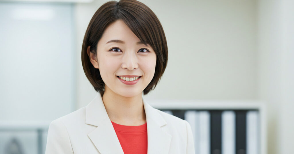 オフィスで微笑む女性リーダーのポートレート。これから示す「良いSolve／悪いSolve」の違いを学ぶ比較表セクションの導入イメージ